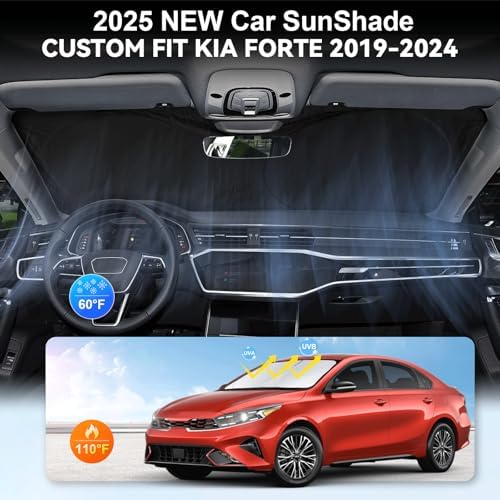 Windshield Sunshade for Kia Forte 2019-2024 2025 2026 Window Sun Shades - Image 3