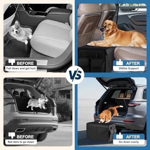 Back Front Seat Extender for Large Dogs Up to 200 Lbs, Adjustable Dog Back Seat Extender with Cushion & Storage Box, Car Organizer Gap Filler for Front or Back Seat - Image 4