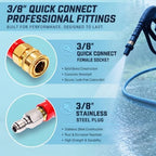 Hourleey 50FT Pressure Washer Hose with 3/8 Inch Quick Connect, High Tensile Wire Power Washer Hose, 4000 PSI - Image 4