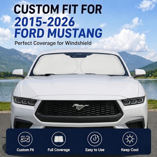 Custom Fit Windshield Sun Shade for Ford Mustang 2015-2026 - Image 2