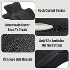 Memory Foam Couples Pillow Set - Intimacy Butt Pillow Cushion for Lumbar Support, 27° Lift Waterproof Posture Support Pillow with Eye mask and earplugs Modern Style for Home Bedroom (Black) - Image 6