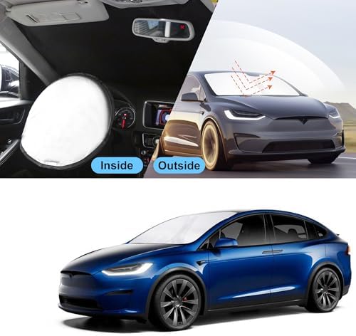 TINGLU Sun Shade for Tesla Model X Tesla X 2016-2025 2026 Accessories Windshield Sun Shade Window Shade UV Rays Protection Sun Visor Cover with Steering Wheel Sunshade Storage Bag - Image 6