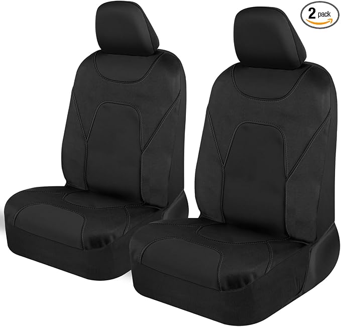 Motor Trend AquaShield Waterproof Front Seat Covers, Black Seat Covers for Cars – Neoprene Front Car Seats Cover, SUV Seat Covers Protector - Car Interior Cover for Auto, Trucks, & Dog Owners by MotorTrend