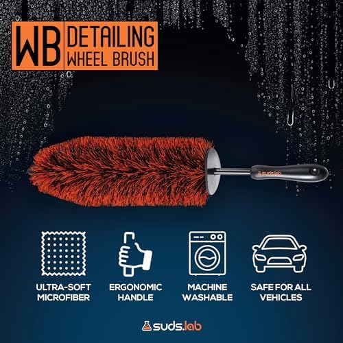 Suds Lab WB Premium Detailing Wheel Brush, Ultra-Soft, 17.7", All Vehicles - Image 2