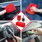 26Pcs Car Wash Cleaning Kit with Foam Gun Sprayer Detailing Brushes Window Water Scraper Tire Brush Towels Complete Interior Exterior Detailing Set for Car - Image 7