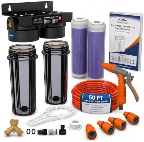 DI Spot-Free Car Wash Rinse Plus Kit with Hose and Nozzle by ClearlyMaD