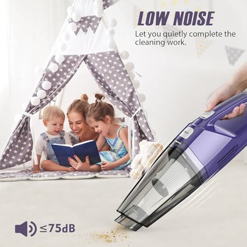 Bossdan Handheld Vacuum Cordless – Car Vac Portable with 8KPA & Multi Accessories & Low Noise, Lightweight Hand Held Vacuum Cordless Rechargeable for Car/Home/Dust/Pet Hair, Mine Portable Vacuum - Image 5