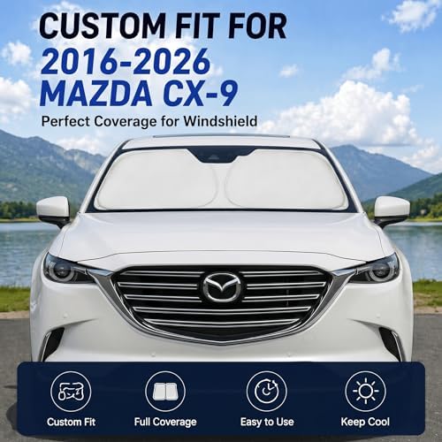 Windshield Sun Shade Sunshade for Mazda CX9 CX-9 2016-2026 - Image 2