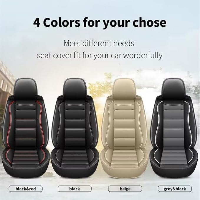 IKABEVEM Car Seat Covers Fit for Honda Civic 2003-2015 & 2020-2026: Luxury Leather Automotive Front Seat Covers, Car Seat Protector(2PCS Front, Black) - Image 7