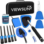 Windshield Cleaner Tool, 14Pcs Car Interior Cleaning Kit, Car Detailing Kit Interior Cleaner, Car Detailing Brushes, Car Cleaning Gel, Inside Cleaning Supplies Accessories for Women Men by Viewsun