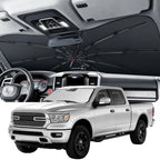 Zanch 2026 Upgraded Windshield Sun Shade Umbrella: Custom Fit for Dodge RAM 1500 2500 3500 2019-2026 Front Window Sunshade, Block UV Rays & Keep Car Cool, 1:1 Scan for RAM 1500, No Gaps & No Scratches by Zanch