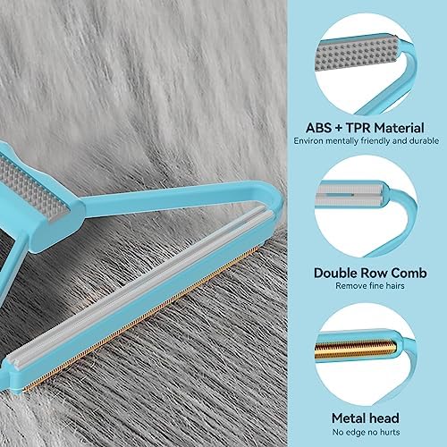 Pet Hair Remover, Dog Cat Carpet Rake, Lint Remover Shaver for Sofas-2pack - Image 5