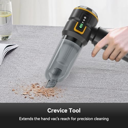 Handheld Cordless Professional 4-in-1 Car Vacuum Cleaner with Digital Display, 20000Pa Powerful Handheld Vacuum, Portable Cordless Vacuum with Brushless Motor & Crevice Tool for Car Home Office Pet - Image 6