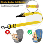 SlowTon Dog Harness, Adjustable Dog Seatbelt, 2 in 1 Latch Bar Attachment, Reflective Nylon Belt Tether, Yellow, 27.55in | Hook Latch Bar& Seatbelt Buckle, Reflective, Heavy Duty Nylon, Durability, Easy of Use, for Travel Riding, Yellow, 27.5" - Image 4