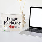 Doggie Medicine Bag with Pill Bags for Travel Medical Med Storage Bags with Zipper Dog Things Canvas Bag for Dog Mom Christmas Birthday Gifts for Doggie Dad Travel Cosmetic Makeup Bags Organizer Pouch - Image 7