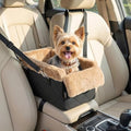 VavoPaw Center Console Dog Car Seat for Small Dogs&Cats Under 12 LBS | Puppy Car Seats with Non-Slip&Strong Support, Anti-Collapse Portable Pet Bed for Puppies with Soft Cushion Safety Belt, Brown by VavoPaw