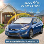 Windshield Sun Shade for Hyundai Elantra 2011-2016 Sunshade Front Window Shade Custom Fit Elantra Accessories Sun Visor Foldable Shade Blocks UV Rays Accessories - Image 2