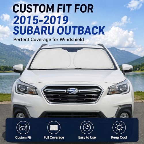 for 2015-2019 Subaru Outback Windshield Sun Shade -Windshield Sunshade Cover Front Window Shade Custom Fit Outback Car Accessories Sun Visor Protector Foldable Blocks UV Rays - Image 2