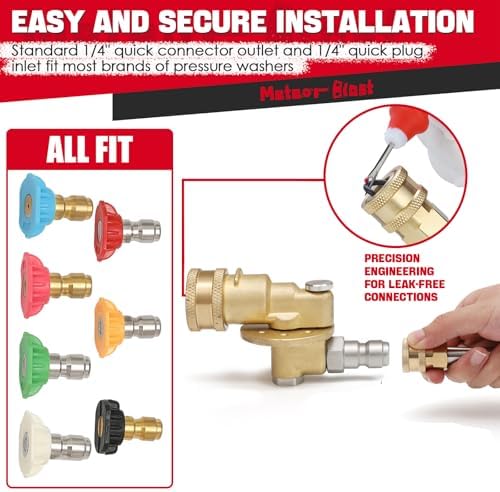 Meteor Blast Pressure Washer Pivoting Coupler, Gutter Cleaner Attachment - Image 6