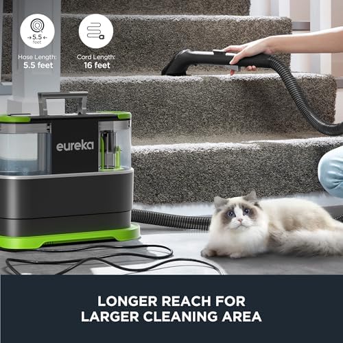 EUREKA Portable Carpet and Upholstery Cleaner, Spot Cleaner for Pets, Stain Remover for Carpet, Area Rugs, Upholstery, Coaches and Car, 50.7oz Large Water Tank, NEY101GR with Cleaning Formula, Green - Image 5