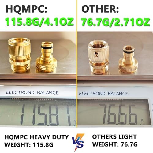 HQMPC Garden Hose Quick Connect Solid Brass Quick Connector Garden Hose Fitting Water Hose Connectors 3/4 inch GHT (2SETS) - Image 2