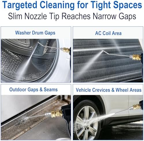 High-Pressure Washer Nozzle Kit - 6 Pack Stainless Steel Flush Wand Tips - Image 5
