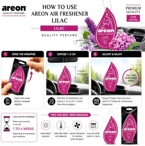 AREON MON Lilac Scent Hanging Car Air Freshener Pack of 12 - Image 4