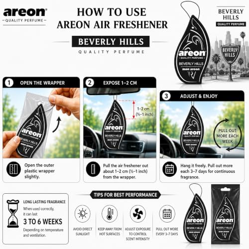 Mon Areon - Modern Classic - Hanging Car and Home Air Freshener - Beverly Hills Scent - 12 Pack - Image 4