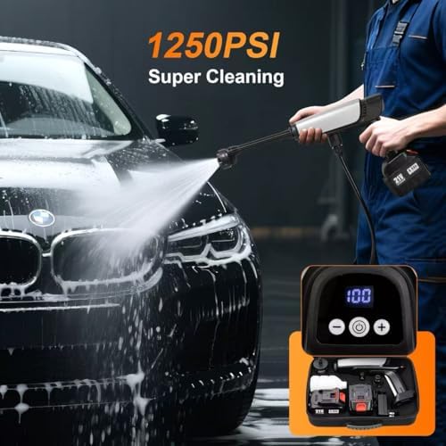 Cordless Pressure Washer Battery Powered,Portable Power Washer with 2pcs 4.5Ah Battery&Charger & 6-in-1 Nozzle (new Size) - Image 3