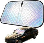 Foldable Windshield Sunshade | 5-Layer Laser Reflective Oxford Fabric Car Sun Shade with Steel Frame | UV Protection Heat Shield Sun Visor | Keeps Interior Cool & Protects Dashboard M (55 x 27.5 in) by CarSunshade