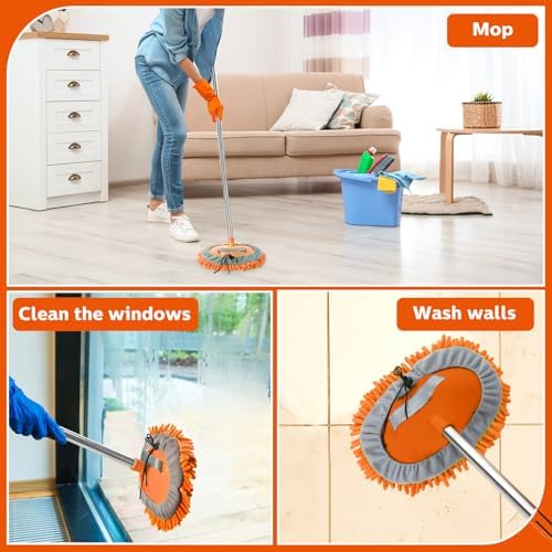 Layhit 5 Pcs Car Wash Mitt Set, Brush Not Included, Orange - Image 7