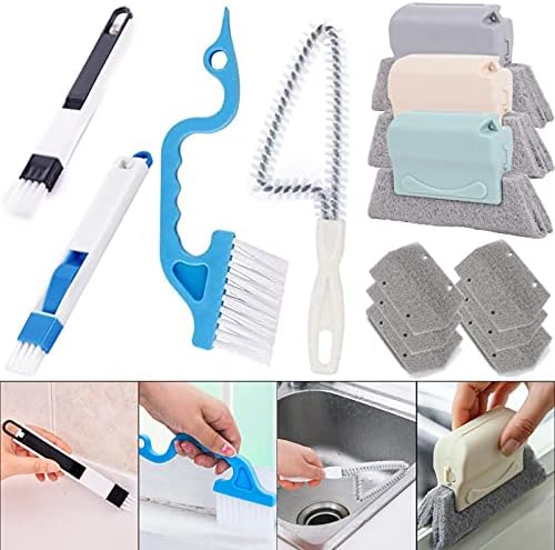 Window Track Cleaner, 13-Piece Sill and Crevice Cleaning Brush Kit by Mudocp