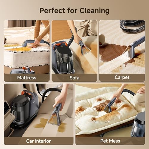 Uwant 18Kpa Carpet Cleaner Machine with Pet Pro Cleaner&Tools Set of 1 - Image 4