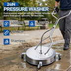 TOR 24" Pressure Washer Surface Cleaner with 4 Wheels, Surface Cleaner for Pressure Washer, Stainless Steel Dual Handle Power Washer Surface Cleaner for Concrete, Driveway, Patio, Sidewalk - Image 2