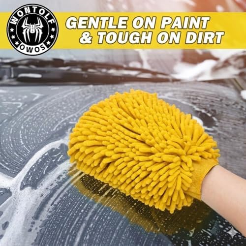 Wontolf Car Wash Foam Gun Foam Sprayer - Foam Cannon Garden Hose- Car Wash Kit - Snow Foam Blaster with Microfiber Wash Mitt + Storage Bag - Car Accessories for Men - Image 6