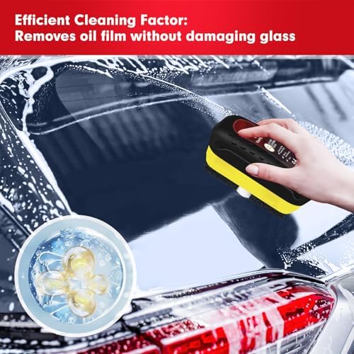 Automotive Oil Film Cleaning Brush, Car Glass Oil Film Cleaner, Anti-Rain Fog Car Glass Cleaner, Car Windshield Cleaner for Improved Clarity and Visibility - Image 2