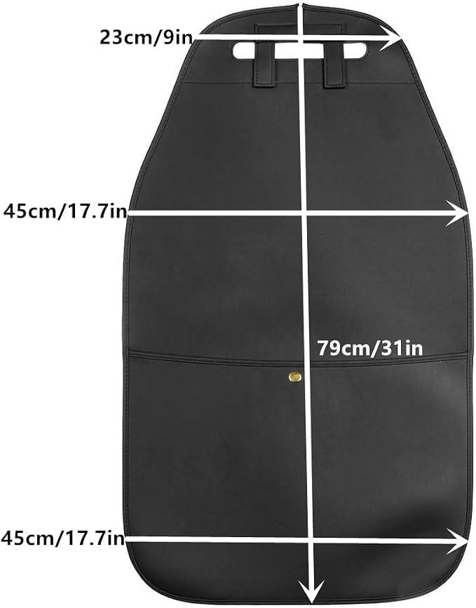 HCMAX 2 Pack Kick Mat Car Seat Back Protector Waterproof Easy to Clean Multifunctional Organizer Storage Bag Travel Accessory PU Leather Black - Image 3