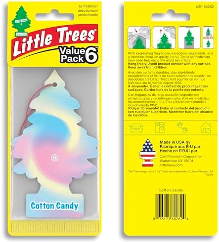 LITTLE TREES Car Air Freshener | Hanging Tree Provides Long Lasting Scent for Auto and Home | 24 Air Fresheners |Cotton Candy - Image 2