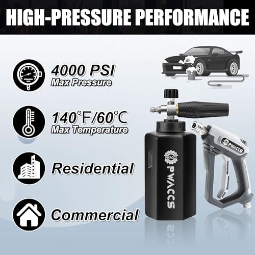 PWACCS Pressure Washer Foam Cannon Gun, Short Power Washer Wand, 1.5 Liter - Image 5