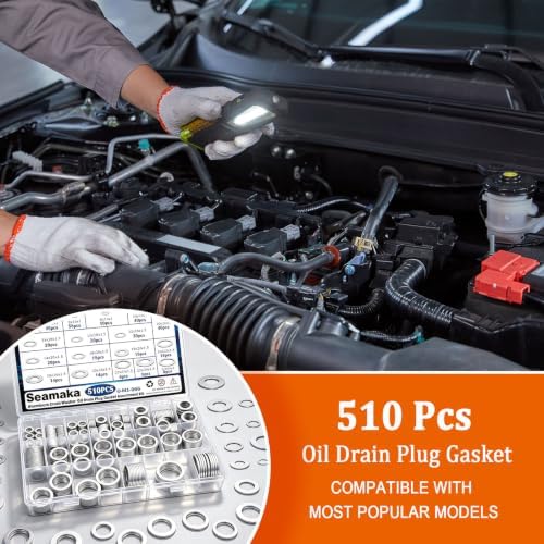 510PCS Oil Crush Washer,18 Sizes Oil Drain Plug Gaskets Assortment Kit,Automotive Aluminum Drain Plug Washer M6 M8 M10 M12 M14 M16 M18 M20 M22 M24 - Image 5