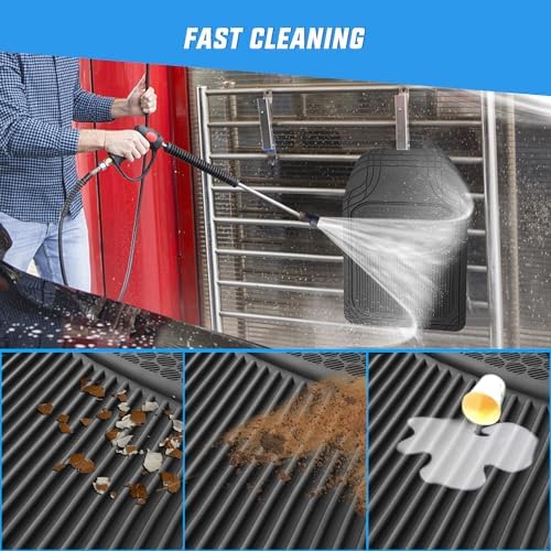 Nilight PVC Floor Mats for Cars Trucks SUVs | Universal Trim to fit for Most Vehicles,All Weather Protection Heavy Duty Floor Liners,Pack of 4 - Image 6