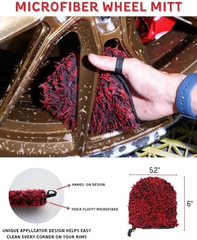 oesee Professional 4 Pack Long Handle Wheel Brush Kit for Cleaning Wheel and Tire- 2X Soft Wheel Cleaning Brush, Detailing Brush and Stiff Tire Brush, Bendable& Durable Wheel Rim Cleaner Brush Set - Image 4