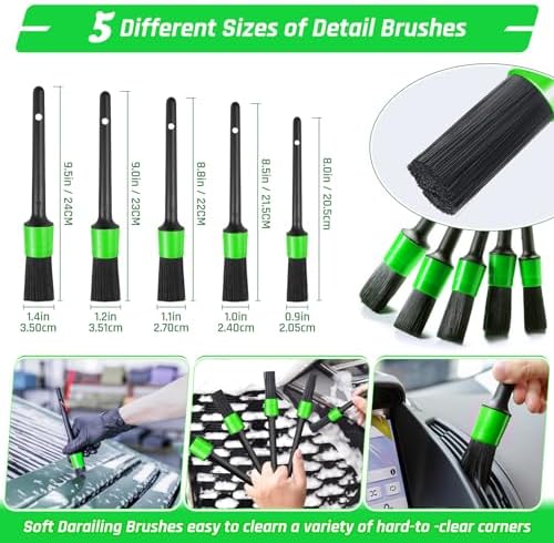 47PCS Car Detailing Kit Interior Cleaner, Car Cleaning Kit, Car Vacuum Car Interior Detailing Kit, Car Wash Kit with Bucket Auto Detailing Brush Set Car Accessories for Motorcycle, Cars, Bikes, Wheels - Image 3
