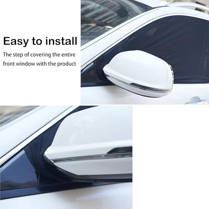2pcs Car Front Side Window Sunshade Mesh Screen for Camping 21.5''x40'' | Breathable Mesh Car Window Screen for SUVs Cars Sunshade Anti-UV Rays, Privacy Shade Car Camping Net for Ventilation - Image 2