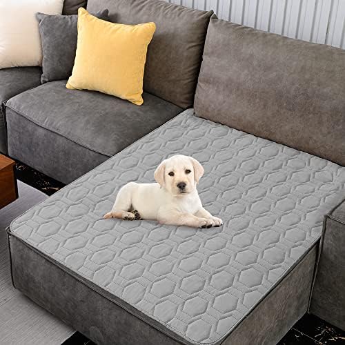 Waterproof Blanket Couch Cover for Dogs Non-Slip Pet Sofa Protector | Tcksstex Non-slip waterproof couch cover scratch resistant machine washable protects sofa bed car（40x50-Light Grey） by TcksstexFauxFurDogBedCover