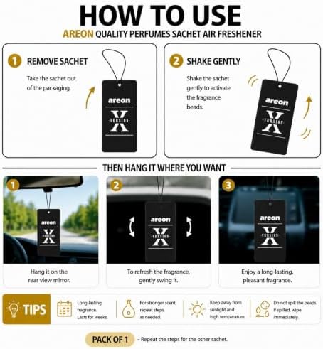 AREON X Version Summer Dream Fresh Paper Hanging Car Air Freshener 12 Pack - Image 4