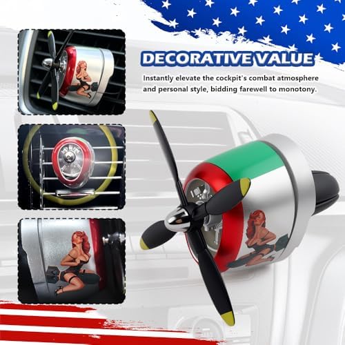 2026 Varga Girl P-47 Car Air Freshener,Varga Girl P-47 Fighter Car Vent Clips with Spinning Propeller for Reducing Odors,Universal Air Vent Decorations for Cars as Gift for Men & Pilots - Image 5