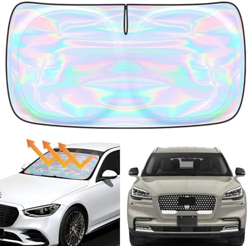 Windshield Sun Shade for Lincoln Aviator 2020-2025 2026-4 Layers Sunshade Compatible with Lincoln Aviator Foldable Front Window Sunshade Sun Visor Protector Block UV Rays Keep Your Car Cooler by Unknown