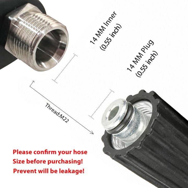 Sooprinse Pressure Washer Gun with Foam Cannon Snow Foam Lance, Short Pressure Washer Gun with Foam Cannon with 1/4 Inch Quick Connector, Power Washer Foam Blaster with Car Wash Mitt, 4000 PSI,1 Liter - Image 3