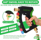 DUSICHIN Foam Cannon Pressure Washer Gun Kit 4000 PSI Double Tip Attachment, Dual-Connector Accessory Soap Cannon,Car Wash Foam Gun Snow Foam Lance 1/4 Inch Quick Connector,7 Sprayer Nozzles DUS2904 - Image 3